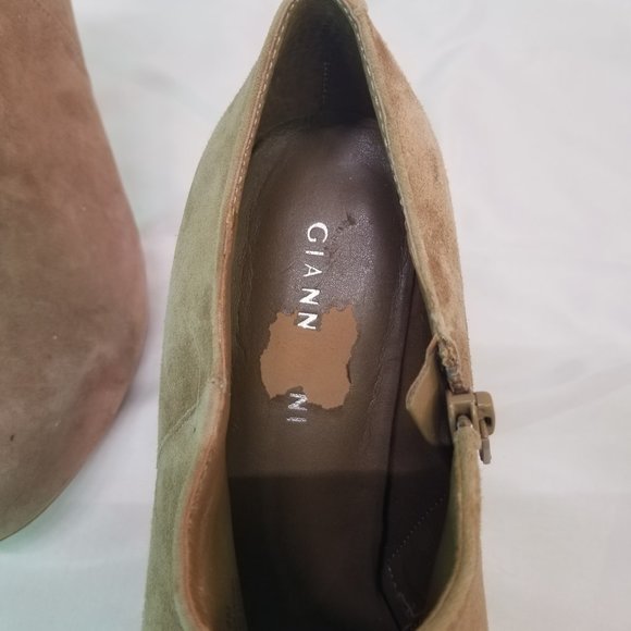 Gianni Bini Women's Nude Tan Suede Heeled Booties with 3.5in heels Size 8 - Picture 4 of 8